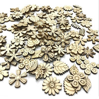 Flower&Leaves Pattern Burlywood Buttons