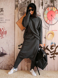 Casual Solid Hoodie&Pants Suits