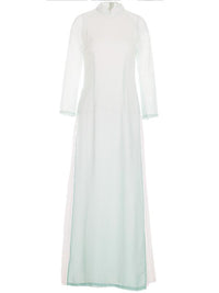 Gradient Green Split-side Long Ao Dai Cheongsam Dress