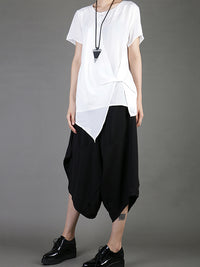 Casual Chiffon Cropped T-Shirt