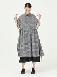 Loose Split-Side False-Two Cropped Midi Dress