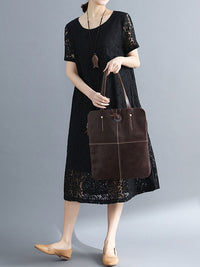 Fashion Embroidered Hollow Solid Dress