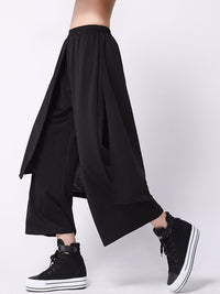 Casual False Two Solid Empire Capri-Pants Bottoms