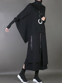 Plain Multi-Layer Cropped Skirt