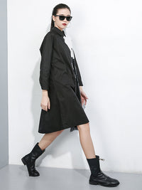 Tide Splicing Characters Print Long Lapel Shirt