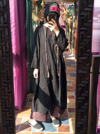 100% Linen Manual Embroidered Long Dress