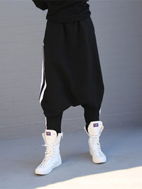 Loose Striped Empire Harem Pants