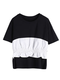 Original Falbala Split-Joint T-Shirts Tops