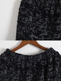 Vintage Loose Thickening Jacquard Nine-Quarter Pants