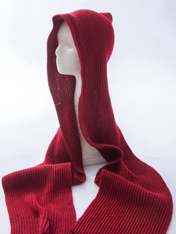 Solid Color Scarf&Hat Accessories