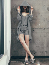 Leisure Three Pieces Outwear&T-Shirt&Pants Pajama Suit