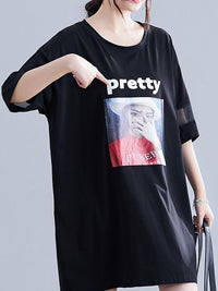 Urban Loose Split-Joint Half Sleeve Dress
