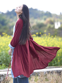 National Style Botton Cotton Cover-up