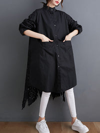 Original Solid Irregularity Hollow Dress