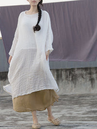 Soft Ruffled Simple Solid Midi Dresses