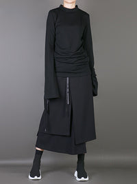 Plain Multi-Layer Cropped Skirt