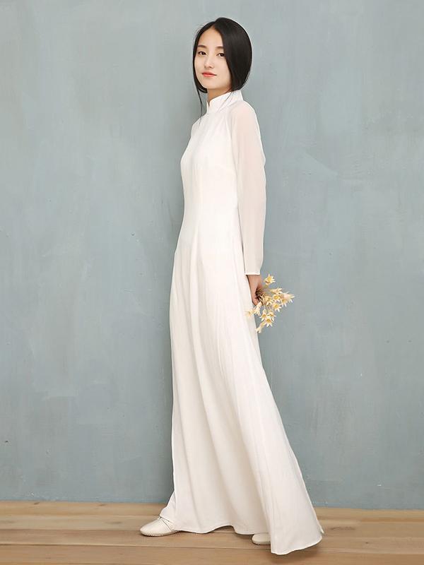 Split-side Long Ao Dai Cheongsam Dress