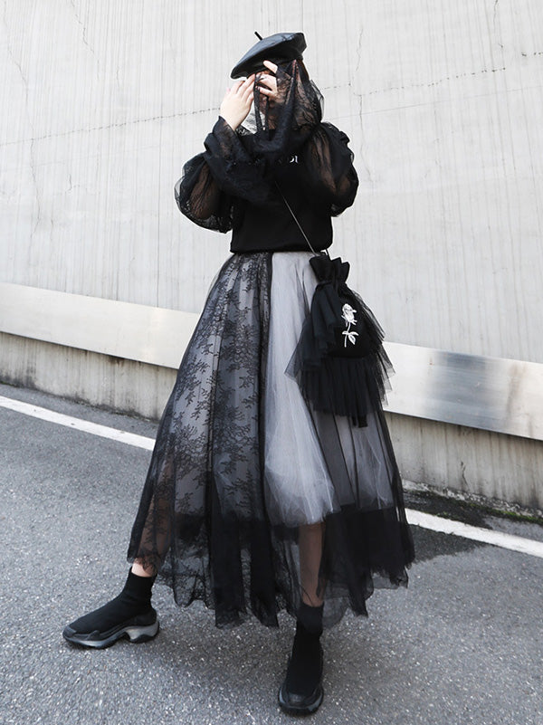 Casual Grenadine Bubble Skirt