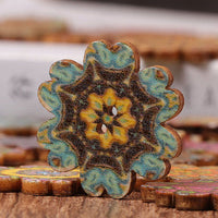 About 100Pcs Multi-Color Floral Pattern Buttons
