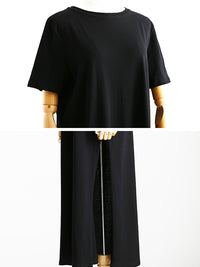 Original Solid Split-Side Elasticity Waist Dress