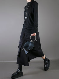 Plain Multi-Layer Cropped Skirt