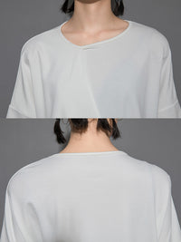 Original Irregularity Split-Joint Solid T-Shirts Tops