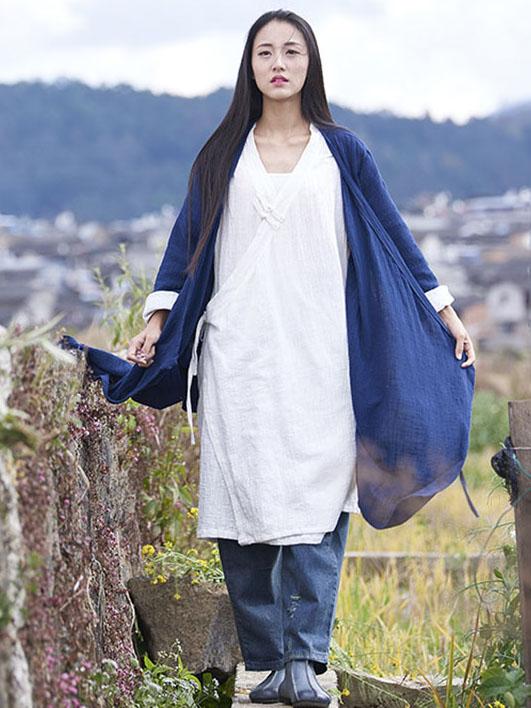 National Style Botton Cotton Cover-up