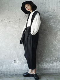 Solid Linen Loose Harem Pants