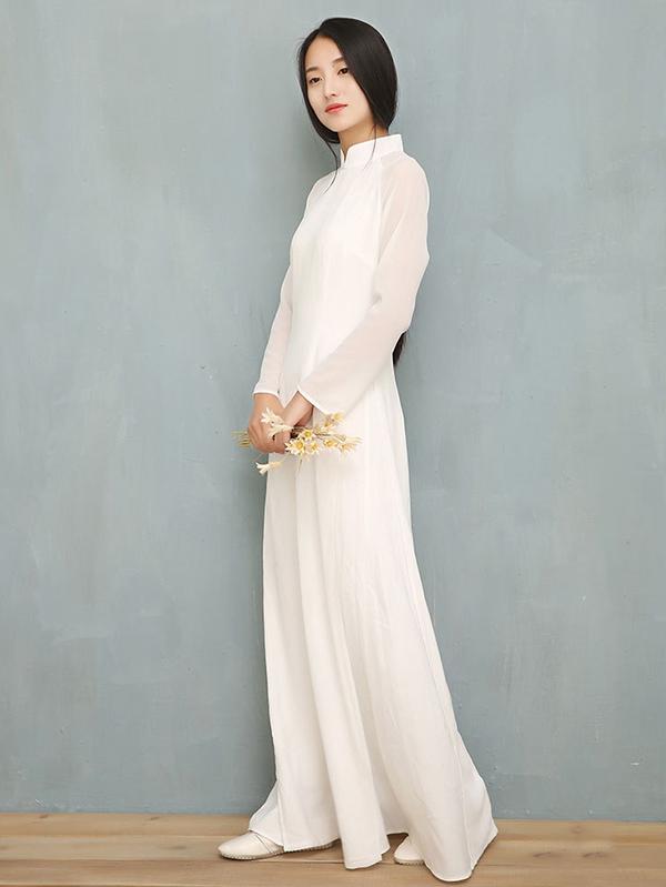 Split-side Long Ao Dai Cheongsam Dress