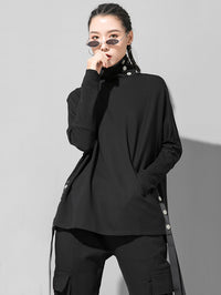 Original Solid Stand Collar T-Shirts Tops