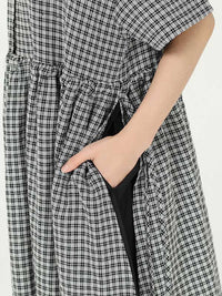 Loose Split-Side False-Two Cropped Midi Dress