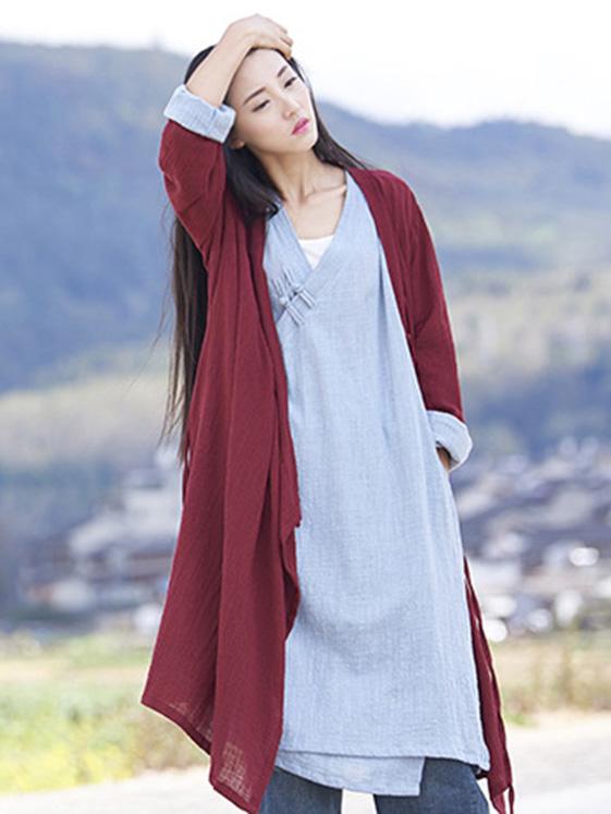 National Style Botton Cotton Cover-up