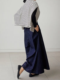 Loose Wide-Leg Empire Jean Pants
