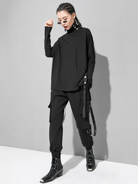 Original Solid Stand Collar T-Shirts Tops